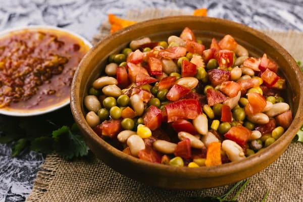 Nutri beans and corn salad in a bowl