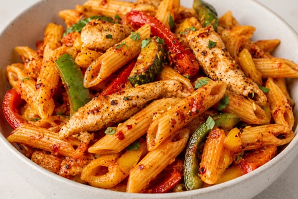 Spicy lean pasta with chilli and chicken